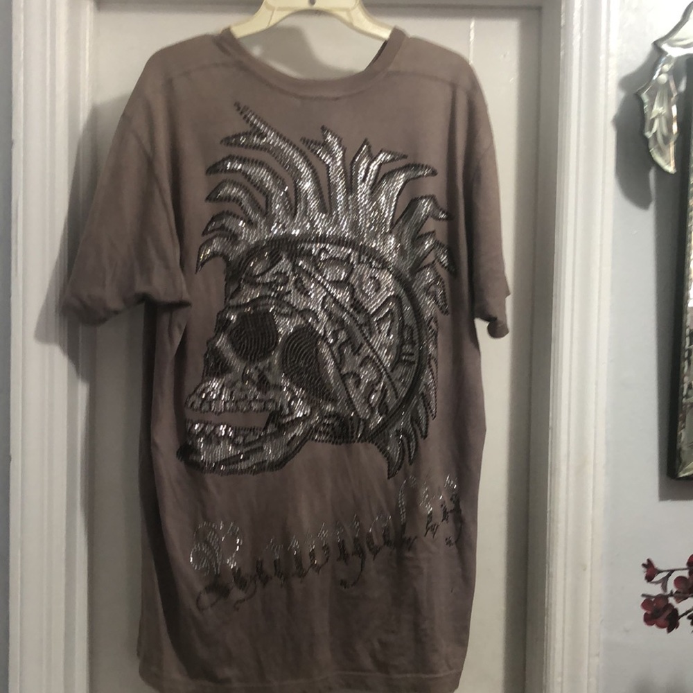 Rawyalty skull rhinestone T-shirt size XL